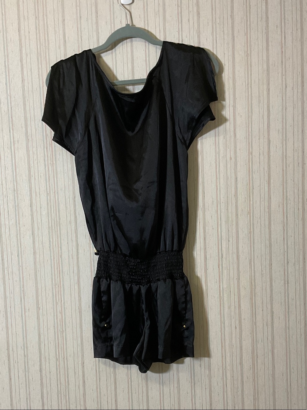 Guess Black Short Sleeve Romper